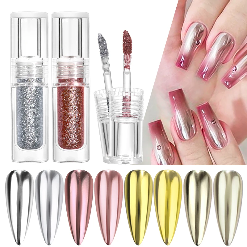 Nail Liquid Mirror Powder 3g Liquid Metallic Mirror Effect Semi-permanent Varnish Magic Laser Permanent Need Top Gel Coat