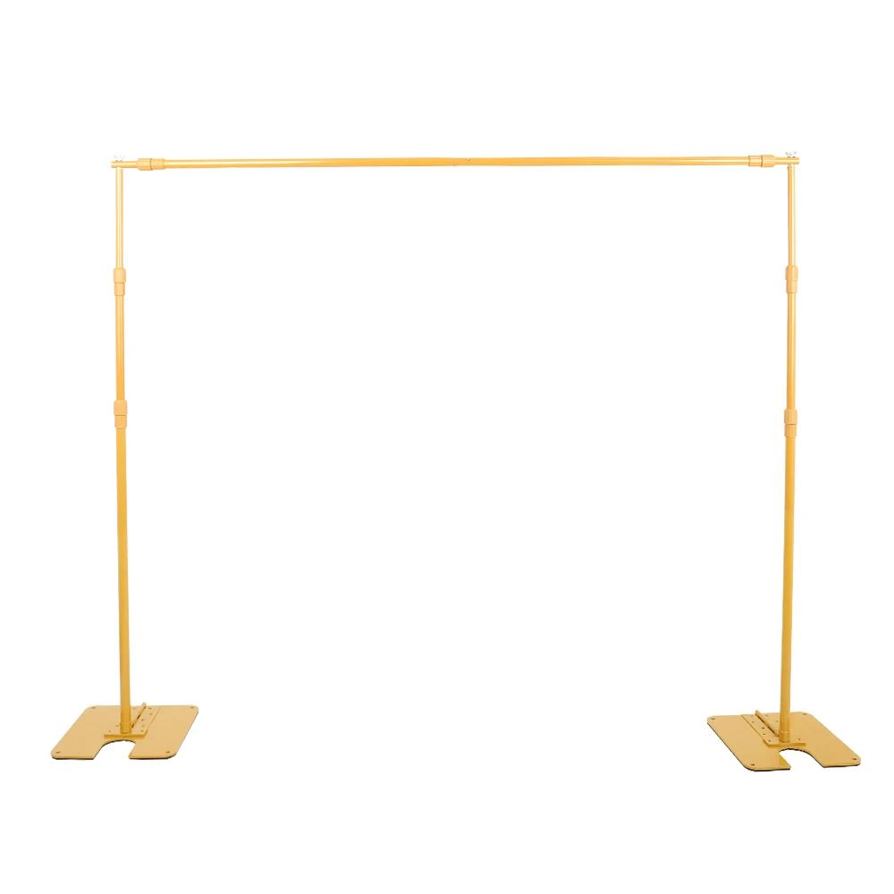 SH 2.4X3M Light Iron Plate Gold Background Frame Photo Backdrop Background Stand Adjustable Telescopic Background Support System