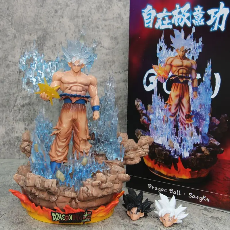 

33cm Fc Son Goku Dragon Ball Anime Figures Ultra Instinct Super Saiyan Upgrade Special Effects Model Desktop Decoration Toy Gift