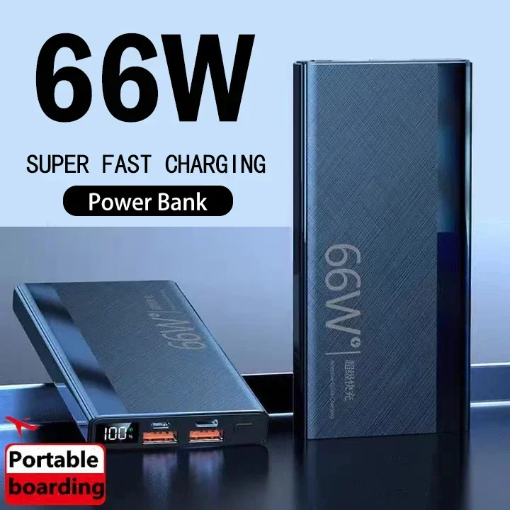 

200000mAh Power Bank 66W Super Fast Charging for iPhone 13 14 Pro Huawei PD 20W External Battery Charger Powerbank