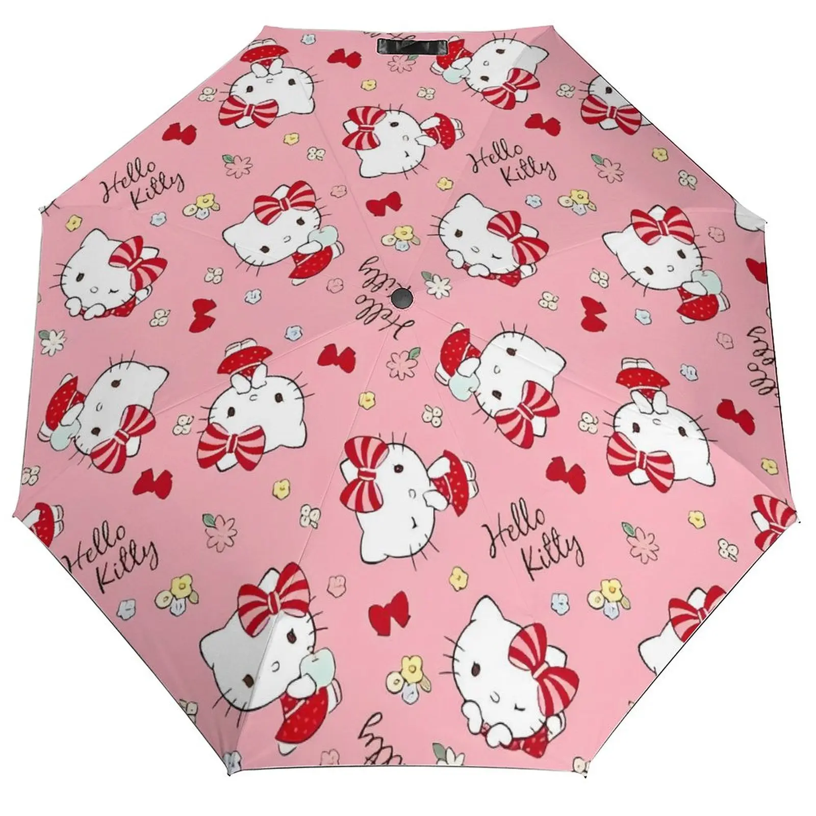 

8-рулочный 3-кратный автомобильный зонт, водонепроницаемый зонт от солнца, кавайный зонт «Hello Kitty», милый мультяшный летний милый легкий зонтик