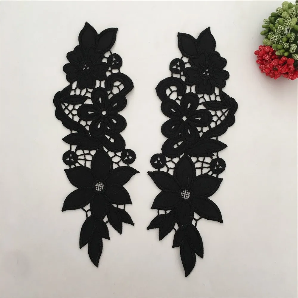 Black velvet fabric with hollowed out floral decorations fabric DIY sewing, women\'s skirts embellishments clothing accessories