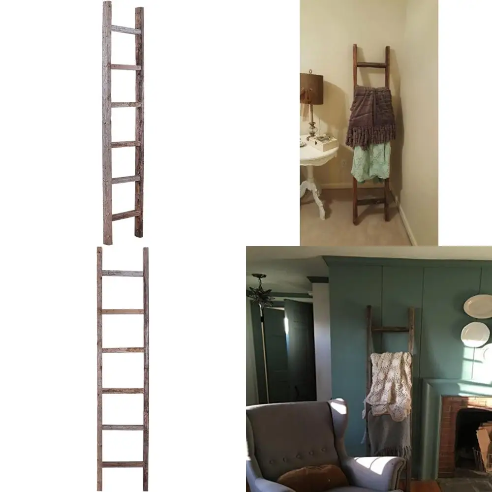 

Rustic Reclaimed Wood Decorative Ladder - 72 x 12 x 1.5, Weathered Gray Finish