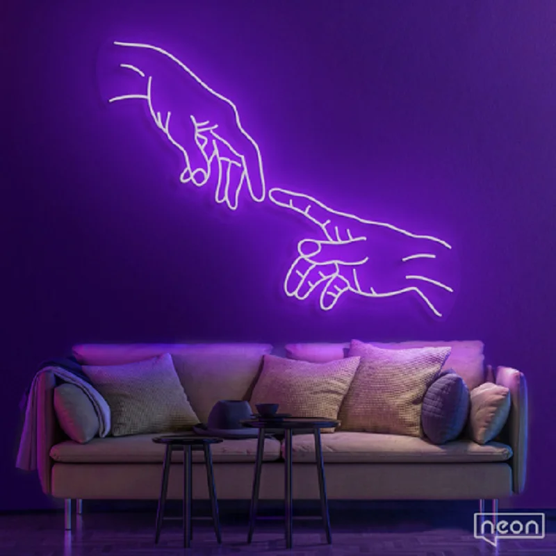 

Boutique Hand Of God Neon Sign Light For Living Room Interior Design Neon Sign Wall Art Party Club Wall Personalized Decoration