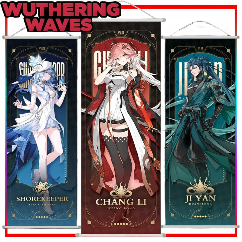 Wuthering Waves Wandbehang Cartoon „The Shorekeeper“ Scroll Langes Poster Anime Merchandise Festival Geschenk Raumdekoration