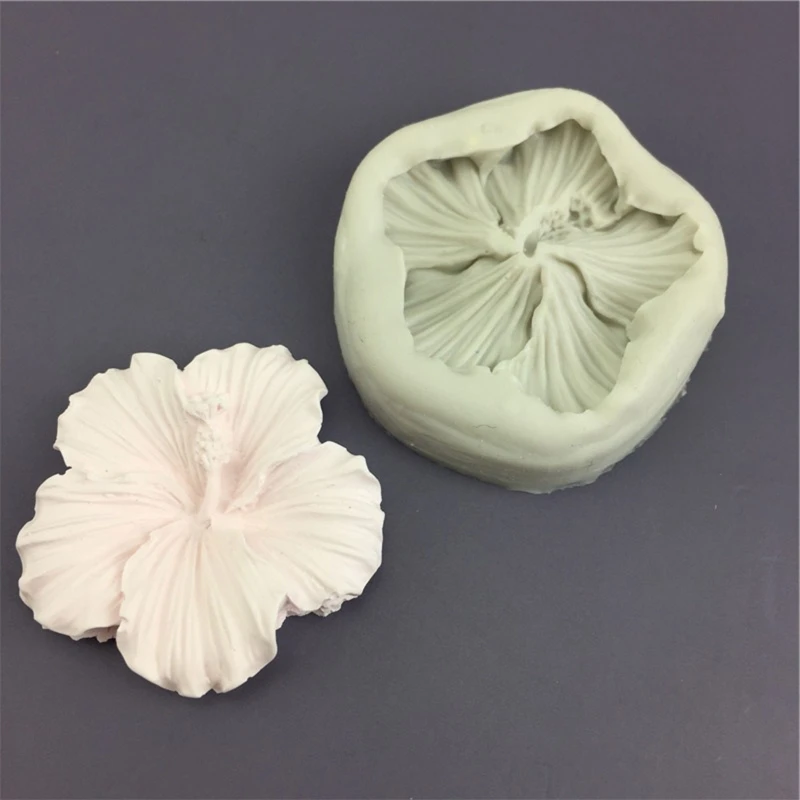 Fondant Khuôn Khuôn Socola Khuôn Làm Bánh 3D Dâm Bụt Hình Chất Liệu Silicon Làm Bánh Tiện Ích Cho Nhà Bếp Nướng Bánh