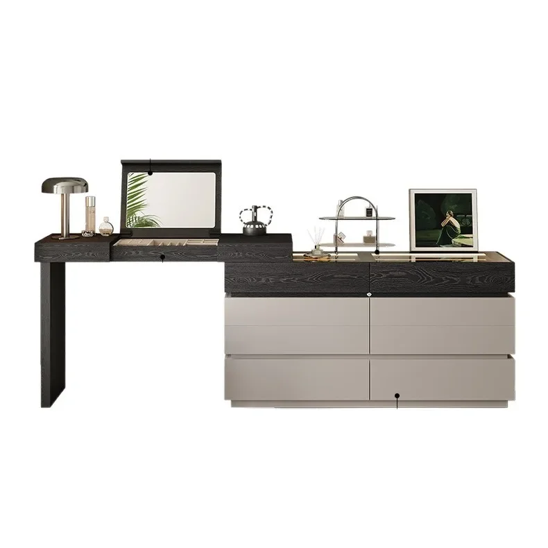 

Italian minimalist dresser, chest, integrated cabinet, modern bedroom, simple end of bed, advanced multi-functional makeup