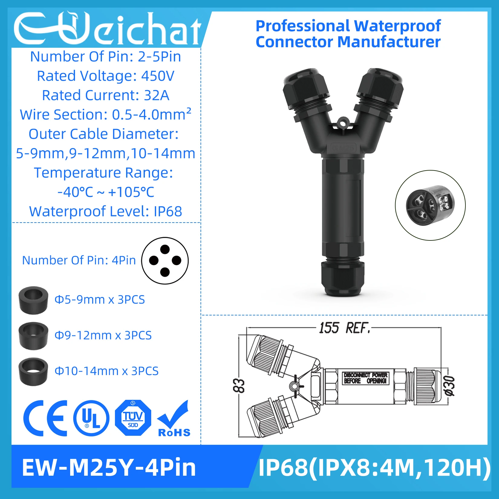 Variant: EW-M25Y-4Pin 1PCS