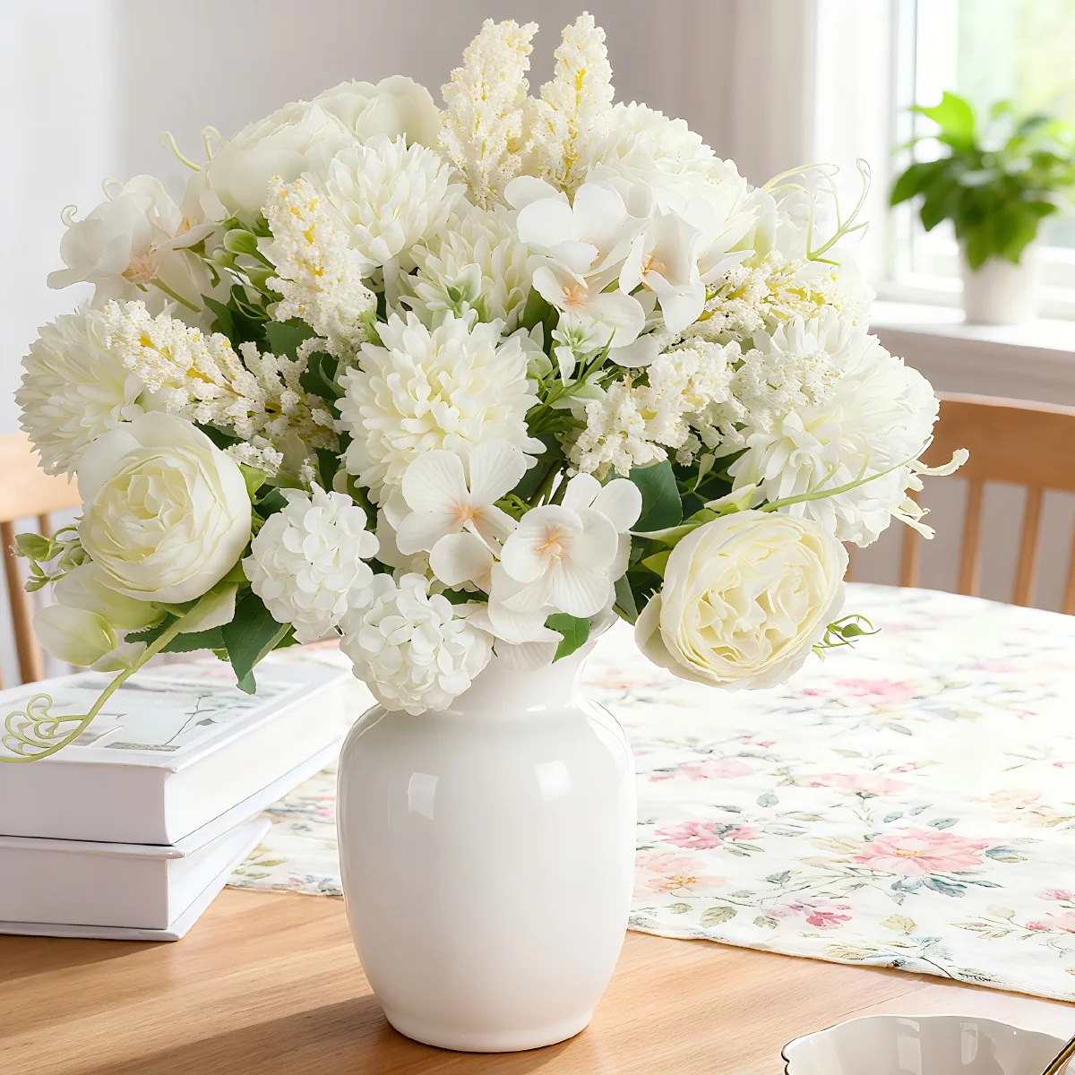 Künstliche Blumen für Festdekoration, Heim, Zimmer, Tisch, Vase, Hochzeit, Kranz, Garten, Rosenbögen, Seiden-Pfingstrosen, Brautstrauß, Accessoires und Geschenke – Detail 6