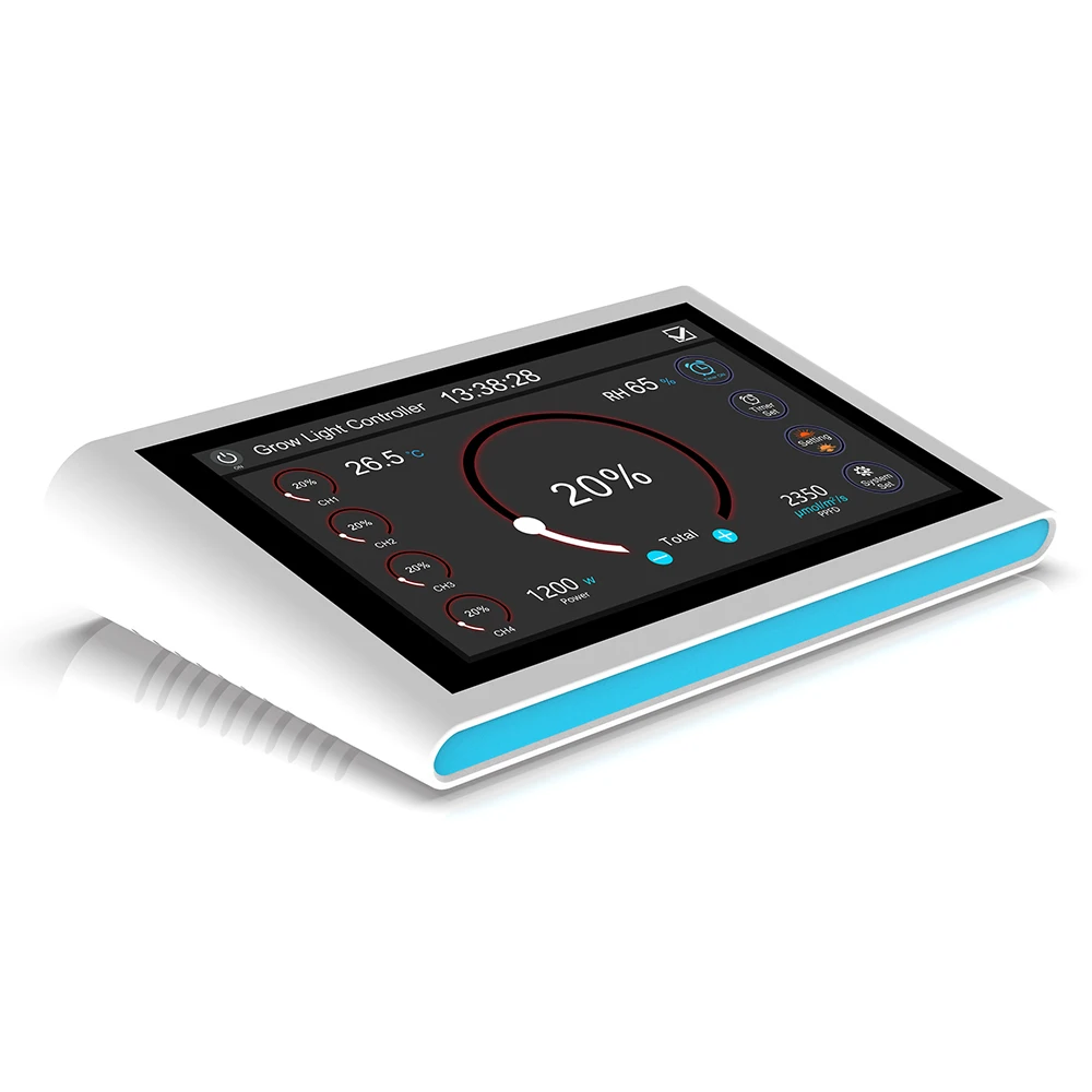Hydroponics Master LED Grow Light Controller With WIFI Function 4 Channels Touch Screen Portable