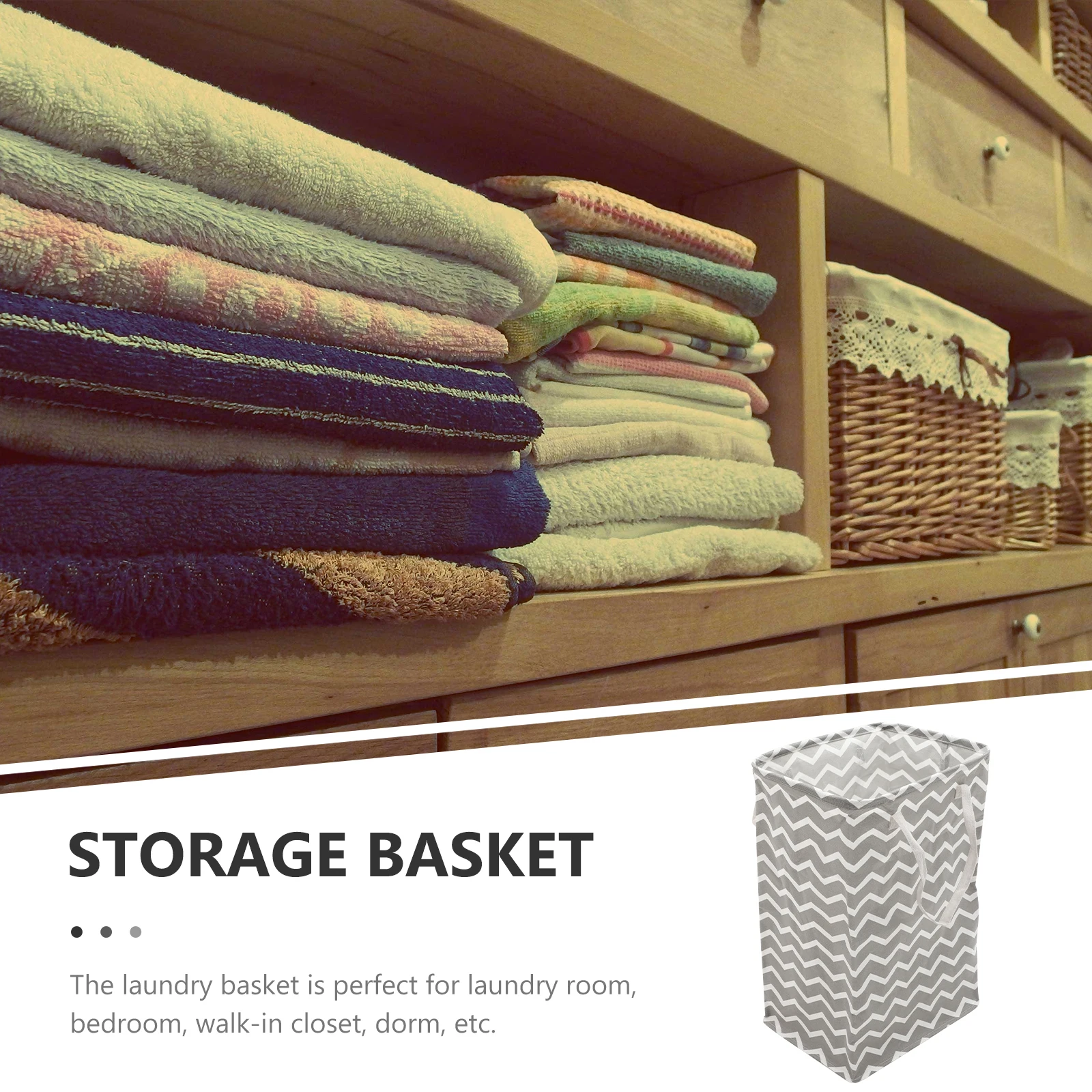 

Large Foldable Laundry Basket Storage Hamper for Clothes Dirty Dorm Bedroom Collapsible Cotton Linen Container Portable