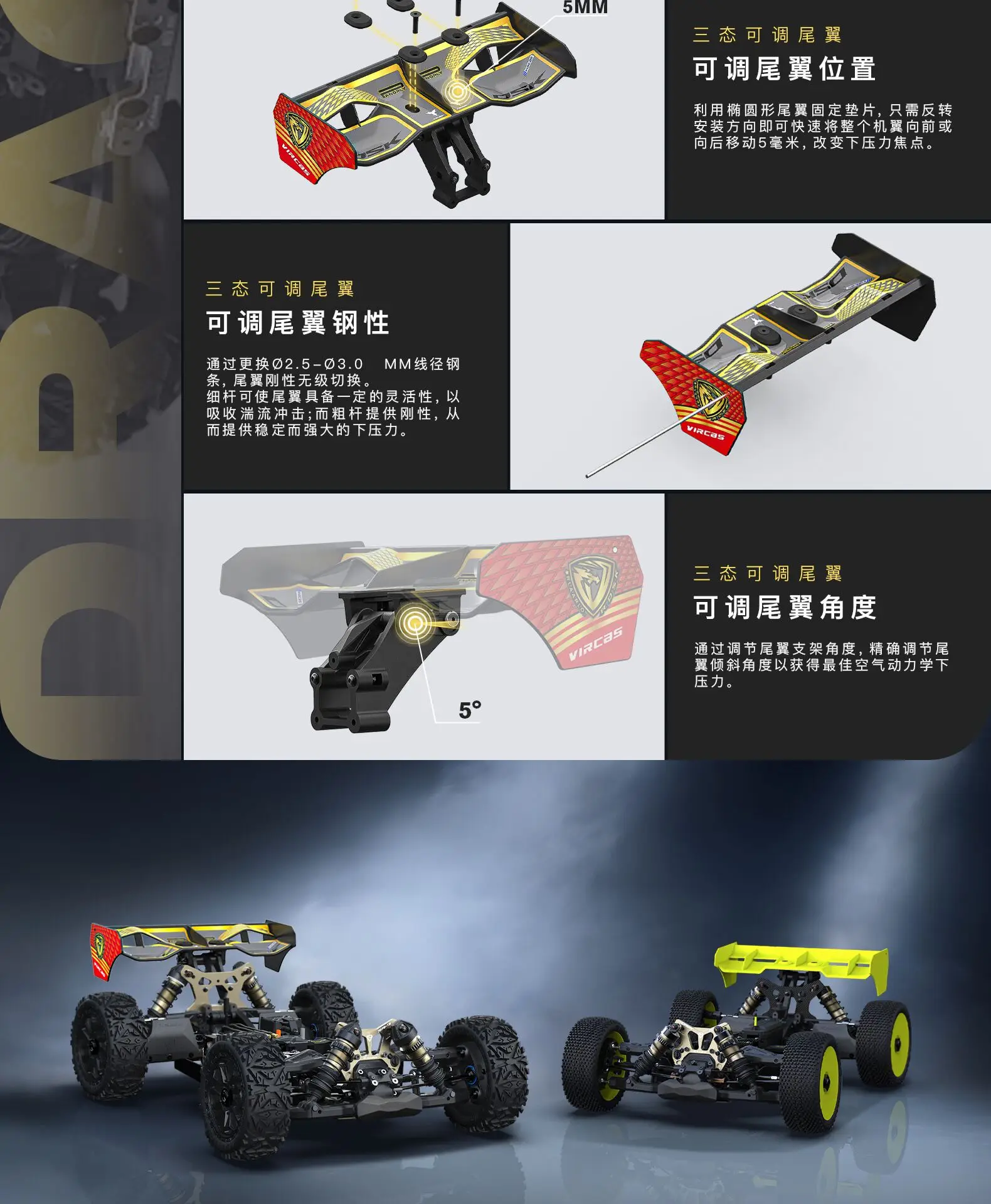 Random Recon Yuelong Scale Knight 1/8 4WD Brushless RC Monster Truck Canglong Red Dragon Edition - Random Recon