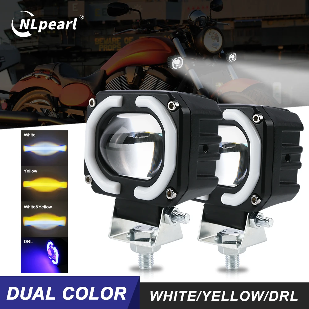 Motorcycle Fog Light Headlight Auxiliary LED  light Portable Spotlights Car Explorers Offroad Truck Angel Eyes LED light