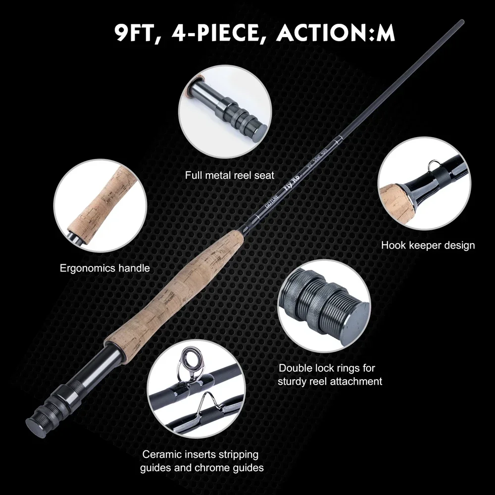 Goture Fly Fishing Rod Set 5/6 7/8 9FT Carbon Fiber Fly Rod with Line Lures Reel for Trout Carp Fishing Tackle with PVC Tube