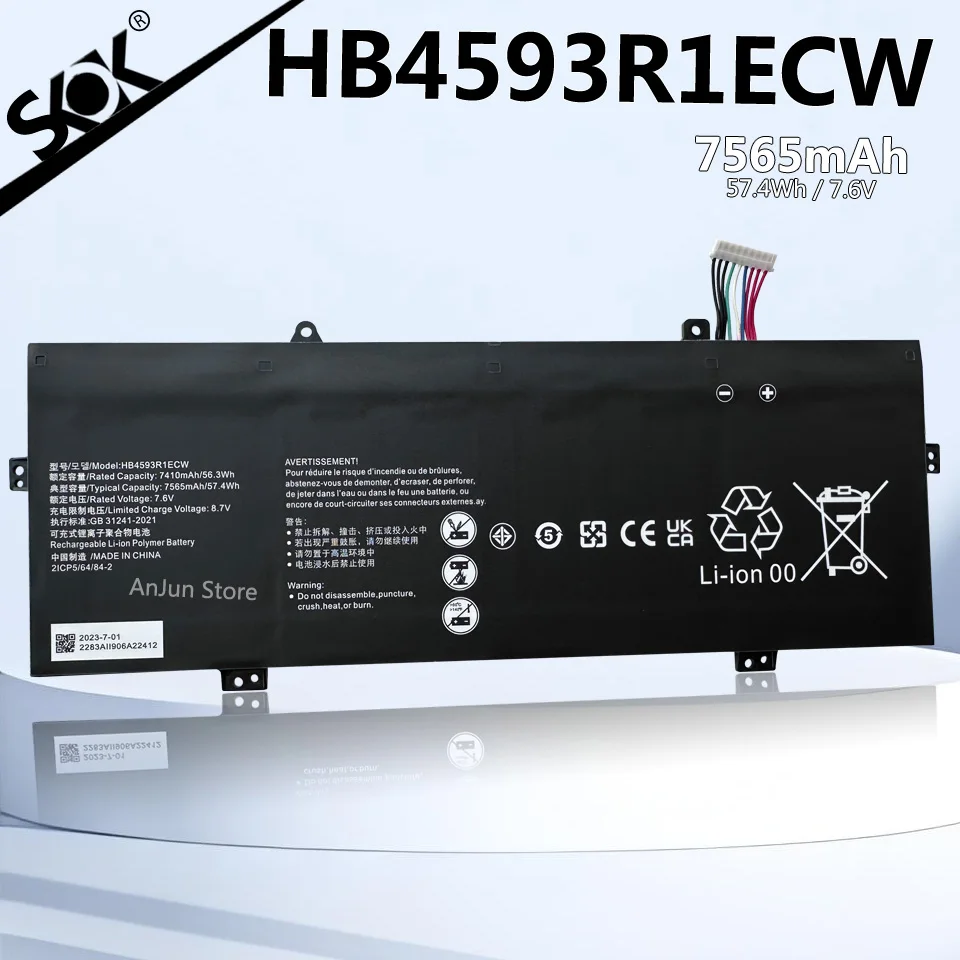 

HB4593R1ECW Сменный аккумулятор для ноутбука Huawei Matebook X Pro i7 Mach-W29 2019 MACH-W19B MACH-W29C KPL-W00 KLV-W19 VLT-W60/50
