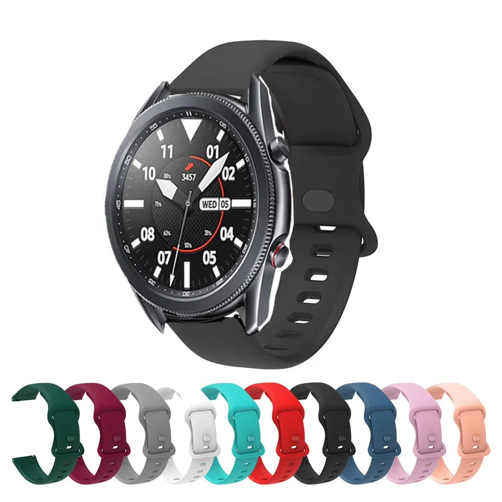

For Samsung Galaxy Watch 3 41mm 45mm Strap 22mm 20mm Sport Silicone Bracelet Wristband For Samsung Gear S2 S3 Frontier Watchband