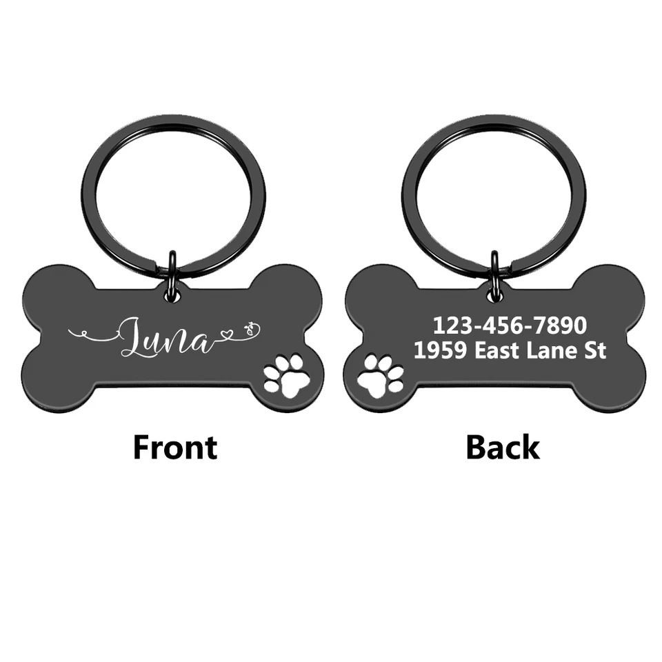 1pc Creative Custom Text The name of the love wavy line Personalized Dog Tags Customized Dog Collar With Name For Dog Tag Name, image 8