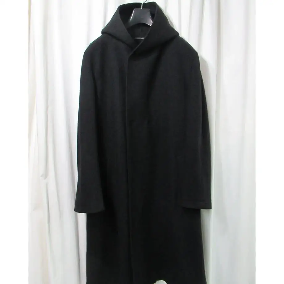 

ТОП-ЯМАМОТО ® Минималистичный черный длинный плащ с капюшоном для женщин на осень и зиму свободного силуэта