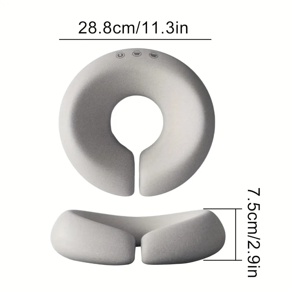 1pc Gray Contour Face Pillow with,Ergonomic Neck & Facial Support Cushion, Zipper Closure, Dry Clean Only,Multi-Use for Home