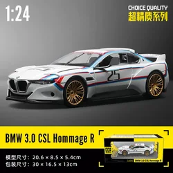 1:24 BMW 3.0 CSL Hommage R Sport car Metal Alloy diecast Simulation Collection Model car Light Toys H8