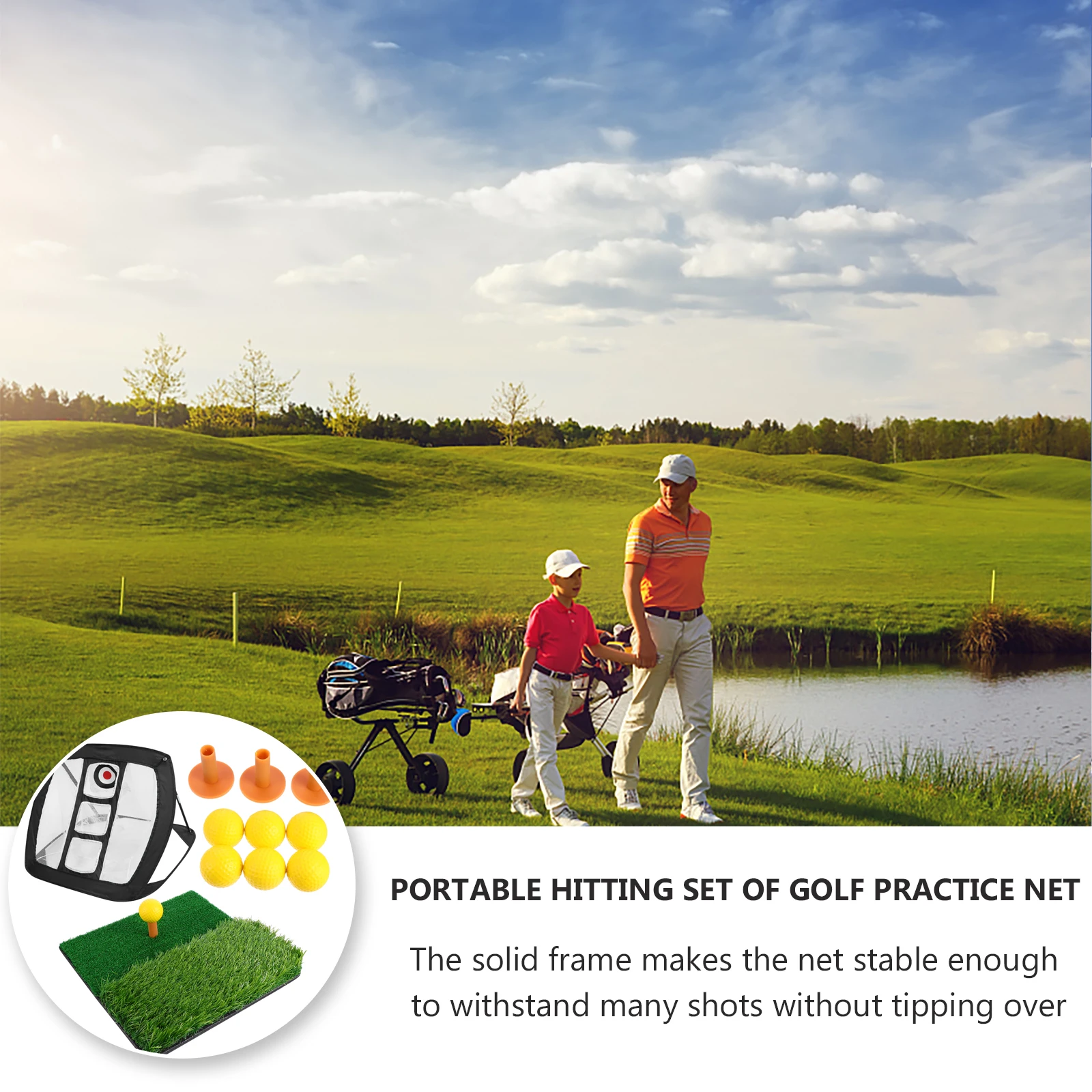 

1 set Golf Practice Training Net Sports Nylon Mats Foldable Golfers Equipment Training Net Durable Stable