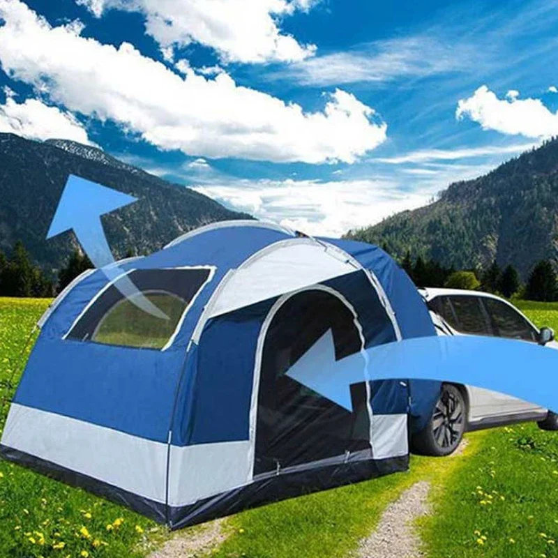 4 People Family Building Outdoor Camping Tent Rainproof Sunshade Portable Camping Waterproof  for  Park Seaside Travel