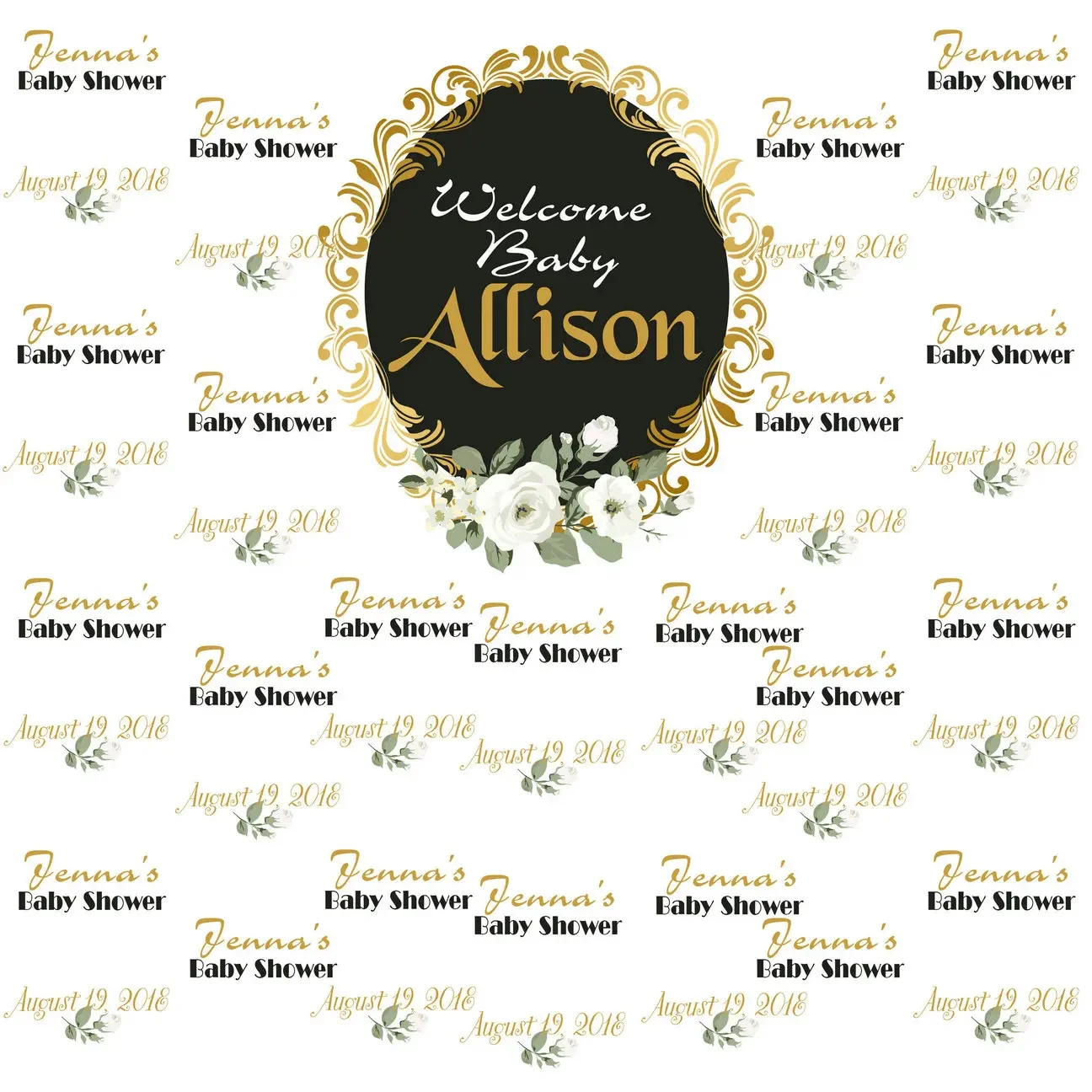 

custom Vintage Flower Leaves Baby Shower photo studio background High quality Computer print party photo backdrop