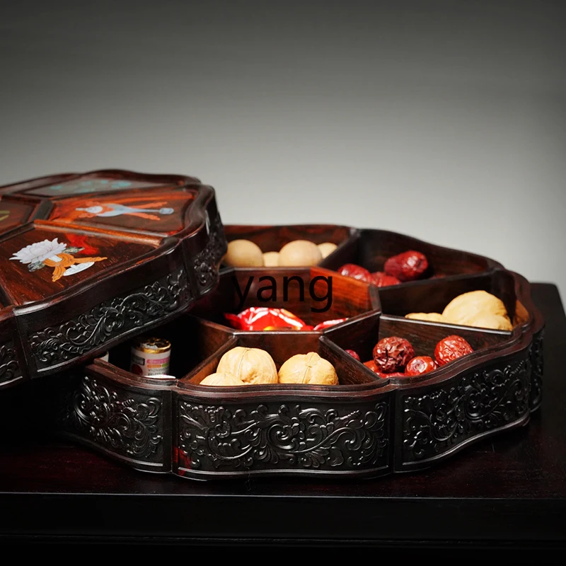 

Lmm dried fruit plate craft living room desktop snack box Chinese retro tea room ornament