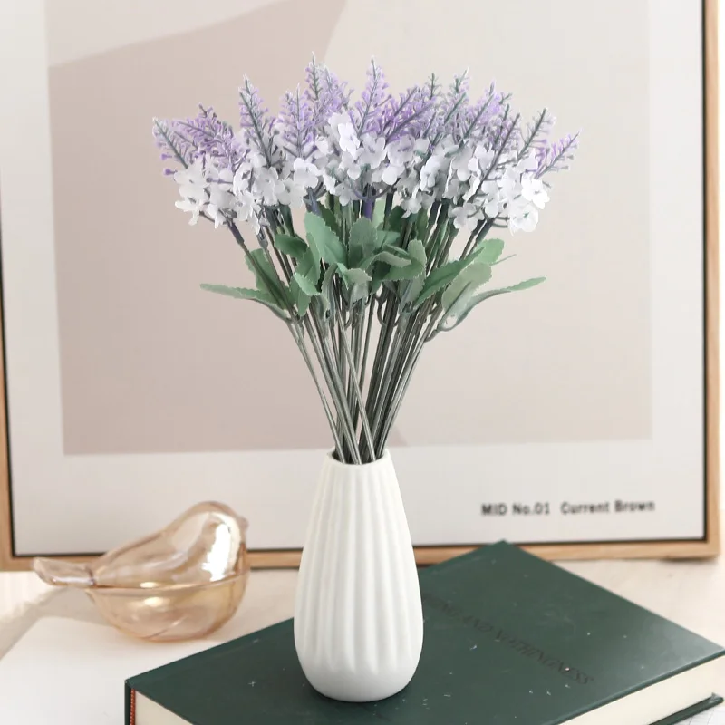 Artificial Lavender Fake Flower Wedding Romantic Provence Decor Nordic Style Vase Storage Home Party Decor DIY Wreath Bouquetl