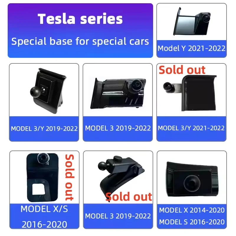 

For Tesla 2014-2021 Model X, 2014-2021 Model S, 2019-2023 Model 3, 2019-2023 Model Y Interior Phone Holder Stand Base Mount Brac