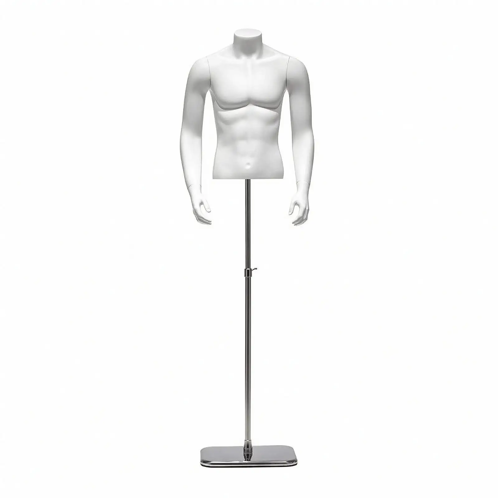 Professional Upper Body Mannequin for Men with Sturdy Iron Base Ideal for Shirts and Athletic Apparel Display