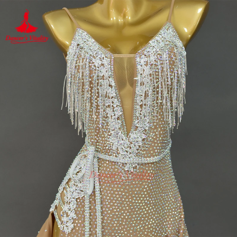 Vestido de dança latina personalizado para adultos e crianças cha samba rumba competição trajes desempenho vitalidade da dança