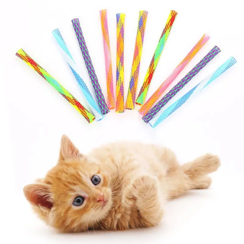 Cat Spring Toy Stick Freely Folding Spring Shape Multi-Color Cat Bouncing Kitten Toys Cat Interactive Toys Pet Supplies