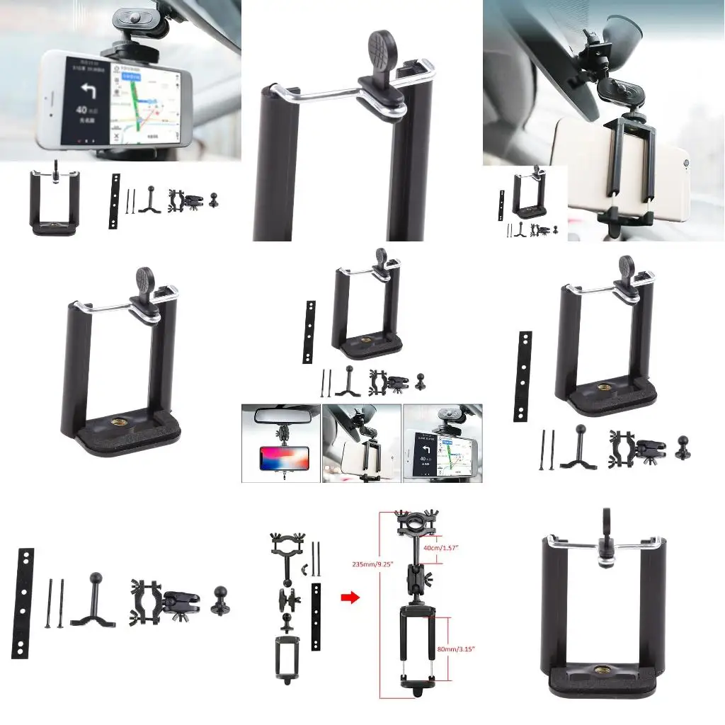 

Universal Car Phone Holder 360 Degrees Rotating Rearview Mirror Mount GPS Stand