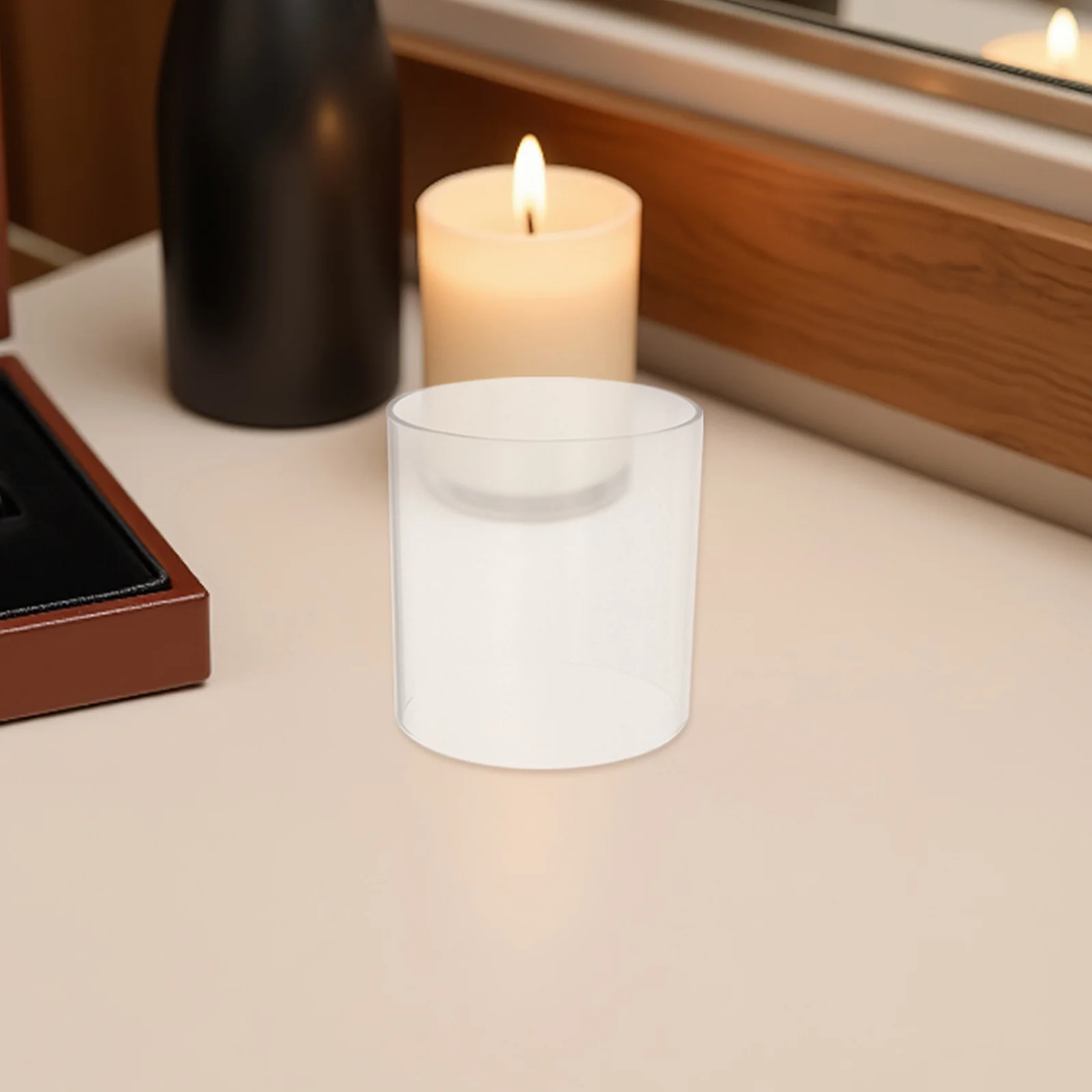 

2Pcs Transparent Cylindrical Glass Cover Open Ended Sleeve Enhances Light Suitable for Various Spaces Cylinder Lamp Shade