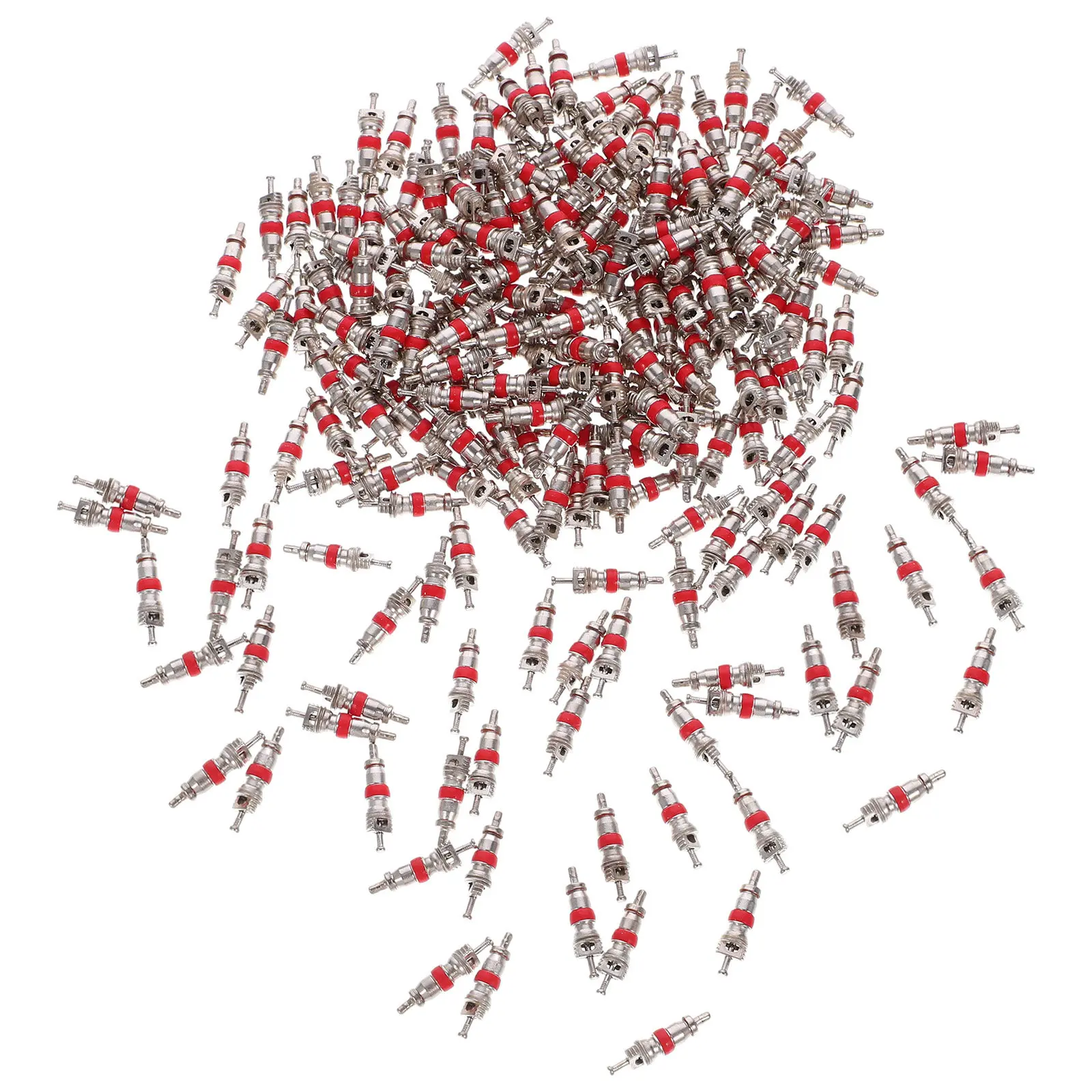 200Pcs High Quality Tire Valve Cores Red Zinc Alloy Tubeless Bike Motorcycle Sealing Core Tire Piston Stopper Sealing Core