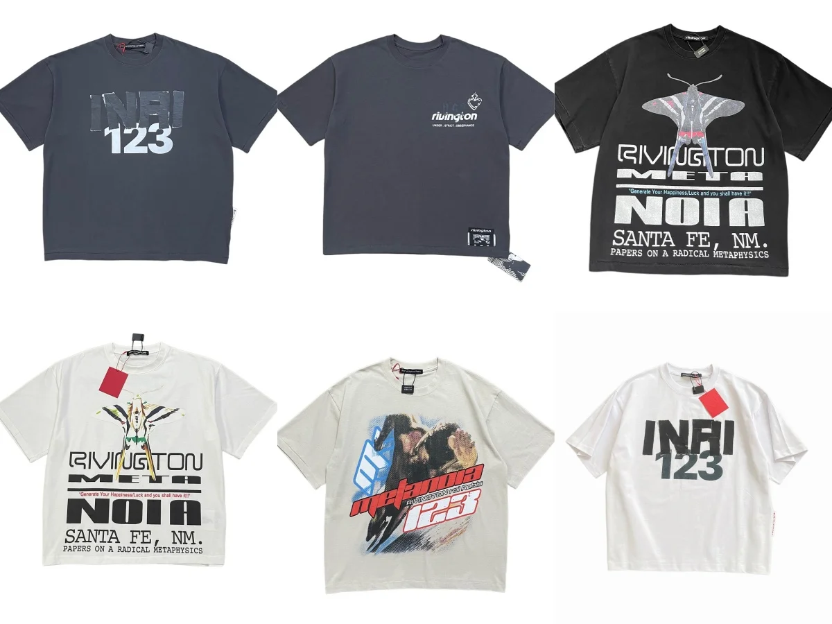 Vintage Washed RRR123 T-shirt Men Unisex Oversized Demon Print Short Sleeve Tee Y2K Hip Hop Streetwear Casual Tops