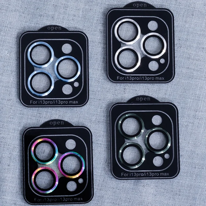 2-3 قطعة غطاء كامل للعدسات الزجاجية آيفون 15 برو ماكس حامي الكاميرا غطاء آيفون 13 برو ماكس 13 ميني 15 زائد 14 برو ماكس الزجاج