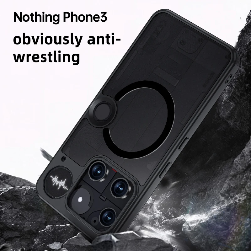 Чехол Magsafe для телефона Nothing, матовый белый и прозрачный противоударный магнитный бронированный чехол с беспроводной зарядкой для Nothing Phone3