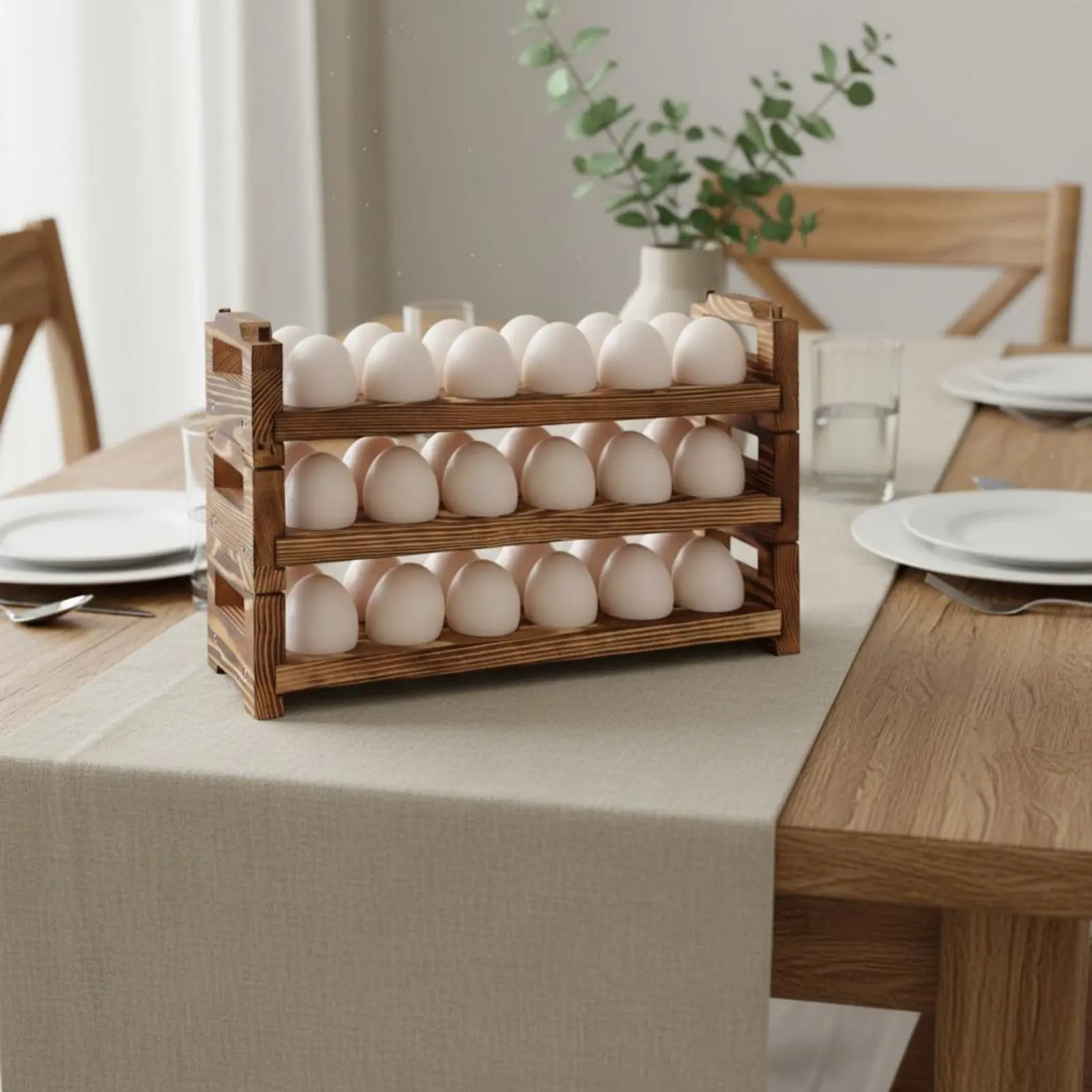 

Деревянная 3-ярусная подставка для кур из цельного дерева, экономит место, универсальна для кладовой