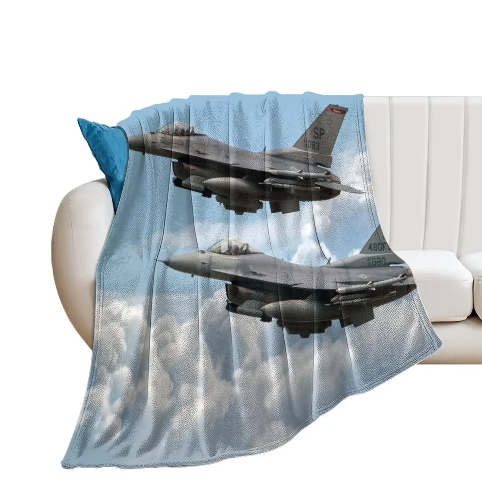 F16 Fighting Falcon Warhawks Throw Blanket Nap Flannel Blankets