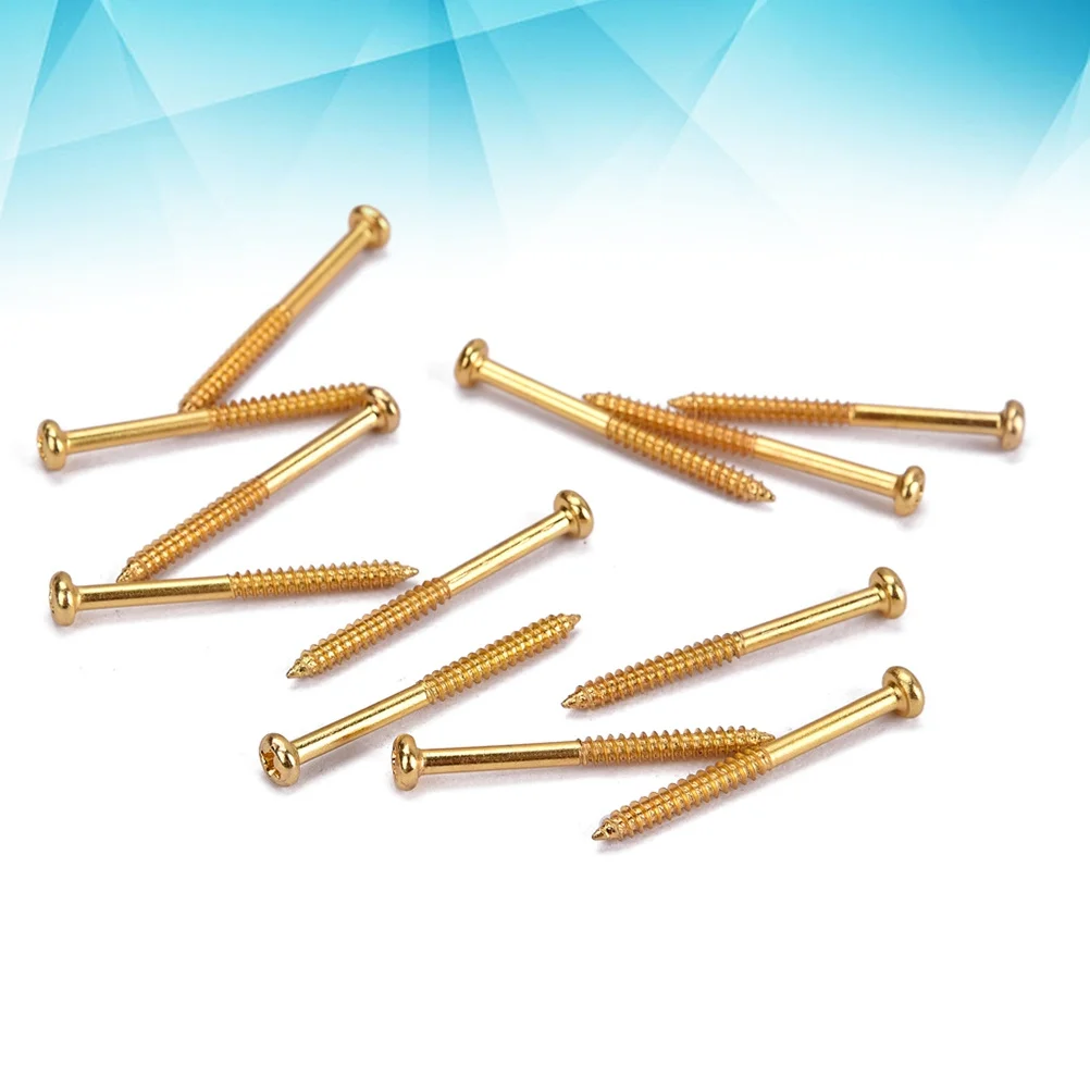

12 pcs Bass Pickup Screws Gold 37Mm Length 3Mm Thread Diameter Metal Replacement For Pb Jb Humbucker Guitar Mounting Kit