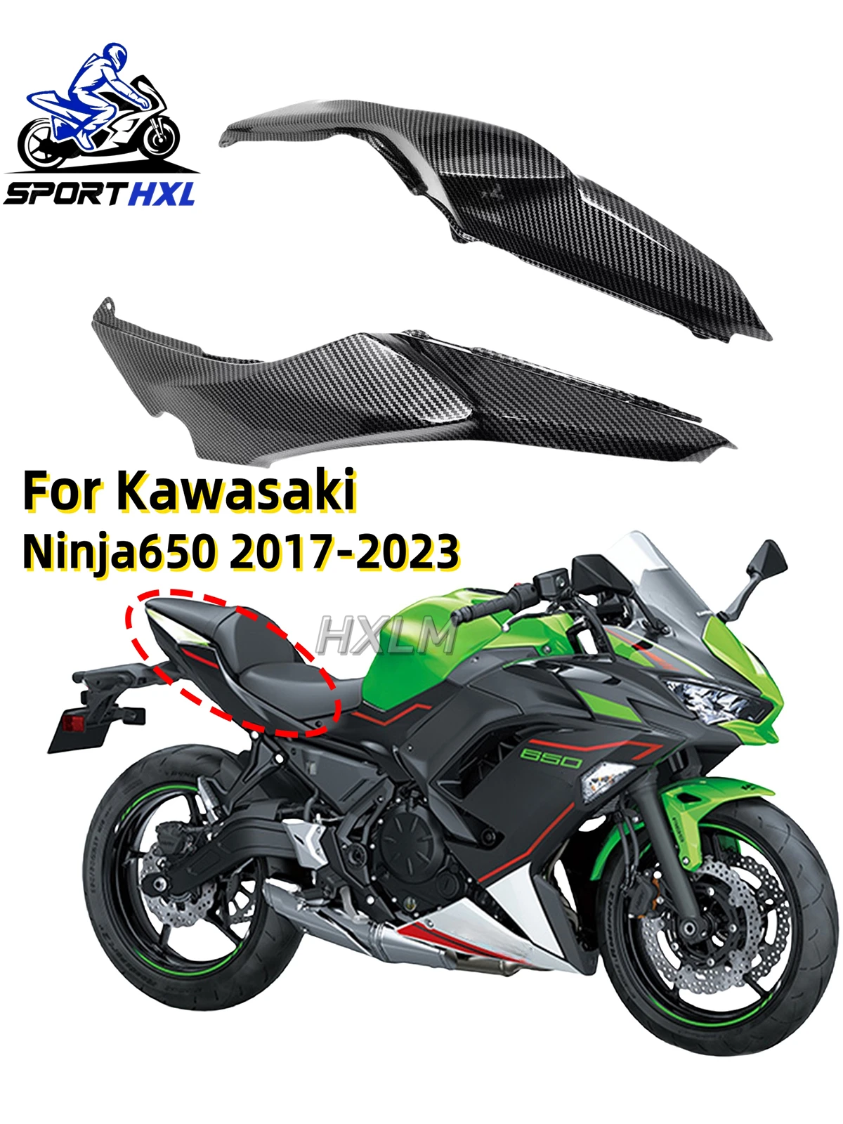 

Подходит для Kawasaki Ninja 650 2017-2024 Ninja 650, чехол на заднее пассажирское сиденье, боковая панель Z650, обтекатель панели мотоцикла, защита Z-650