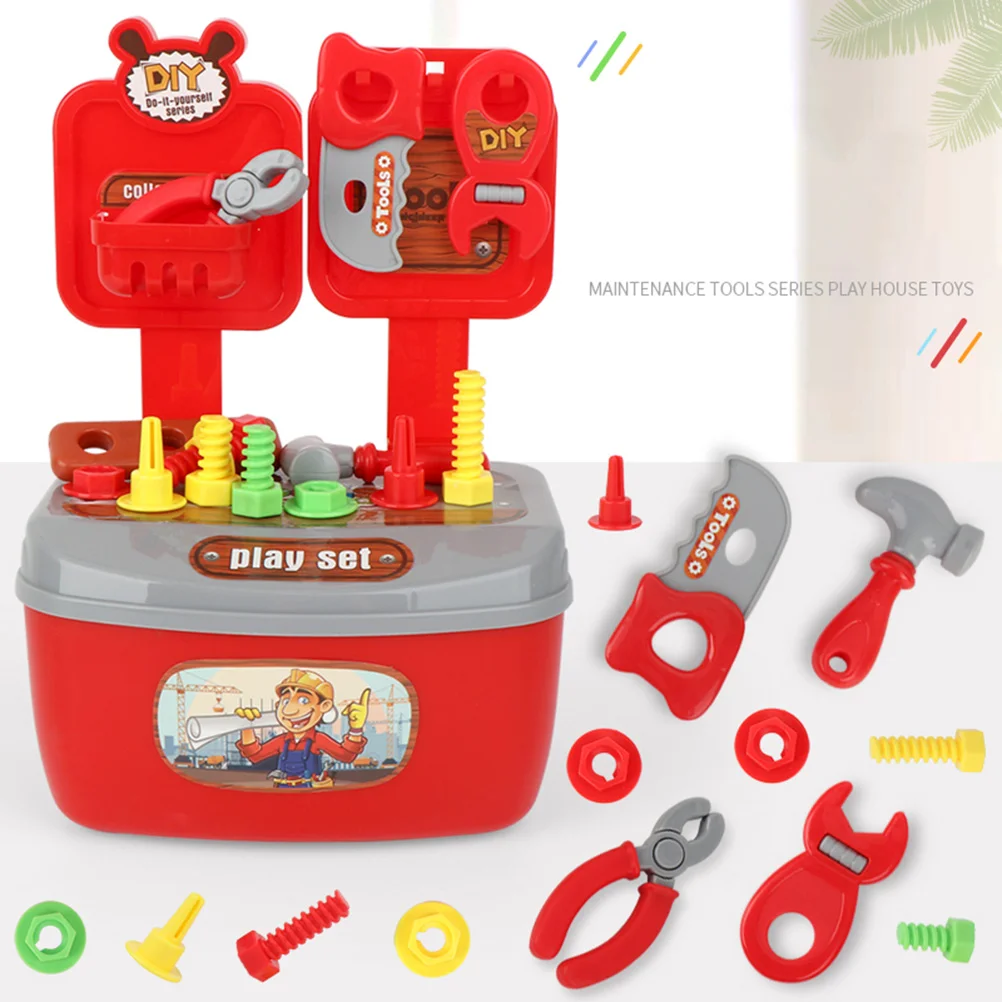 

22pcs Children's Play House Toolbox Toy Portable Toolbox Set Pretend Play Repair Tools Kit Disassembly Repair and Maintenance To