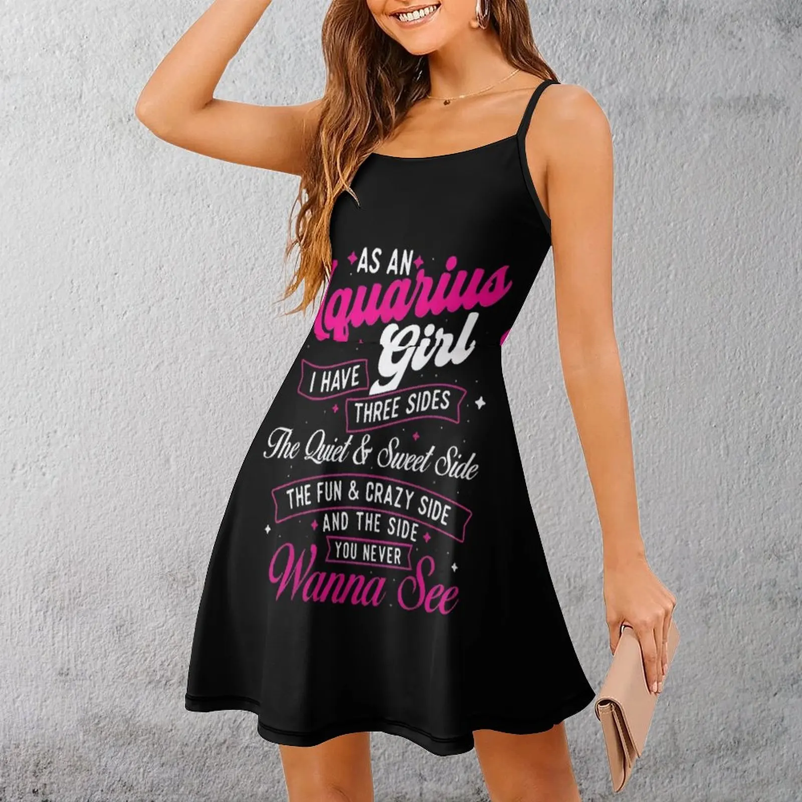 

Женское платье на бретельках с водолеем для девочек, забавное платье на подтяжках для компьютерщиков, сексуальное женское платье премиум-класса для вечеринок