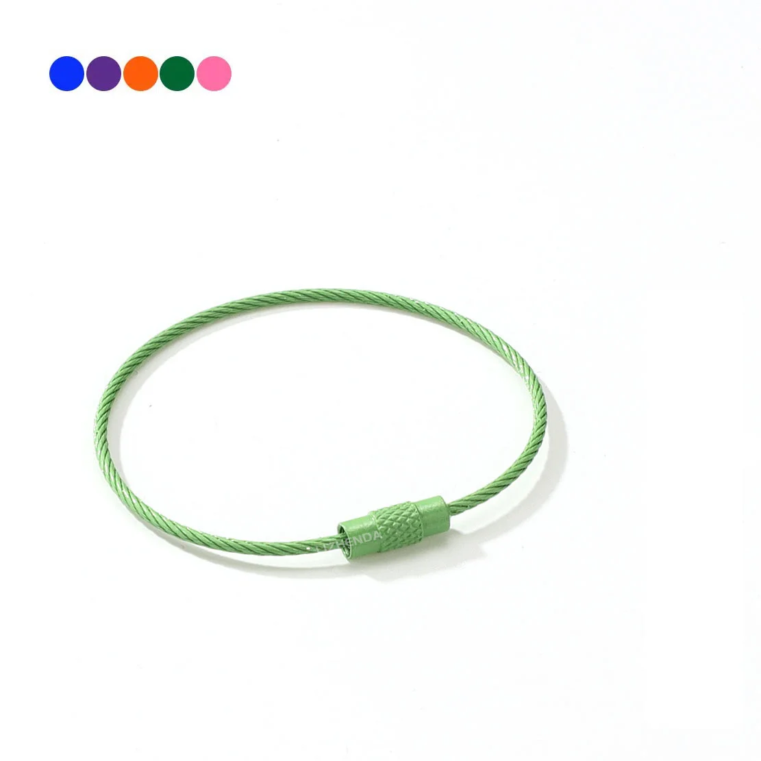 10pcs Colorful Stainless Steel Wire Keychain Cable Loop Set