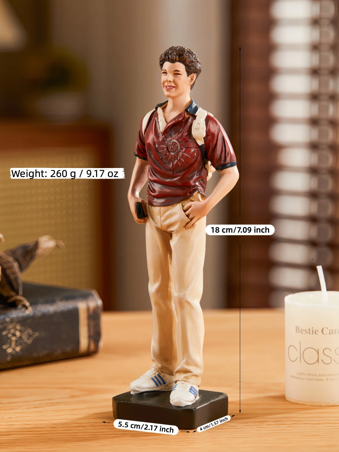 7.08''H Carlo Acutis Statue Christmas Figurines Decorations Figurines Holiday Sculpture Tabletop Scenes Festival Gift Home Decor