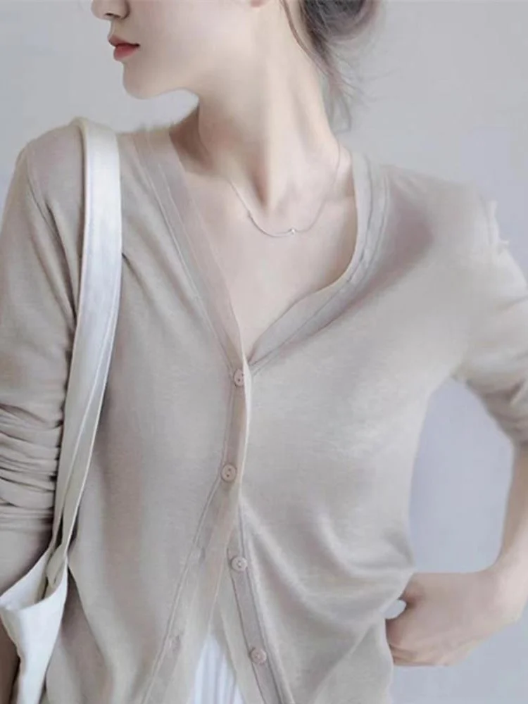 Cárdigan Abierto de Punto de Alta Gama para Mujer, Manga Larga, Protección Solar, Marca Rainbird, Exclusiva Venta Online de V...