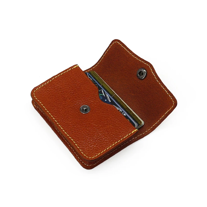 Etui na dokumenty ręcznie robione torebki na karty kredytowe ze skóry bydlęcej Organizer w stylu Vintage portmonetka Mini portfele — zdjęcie 4