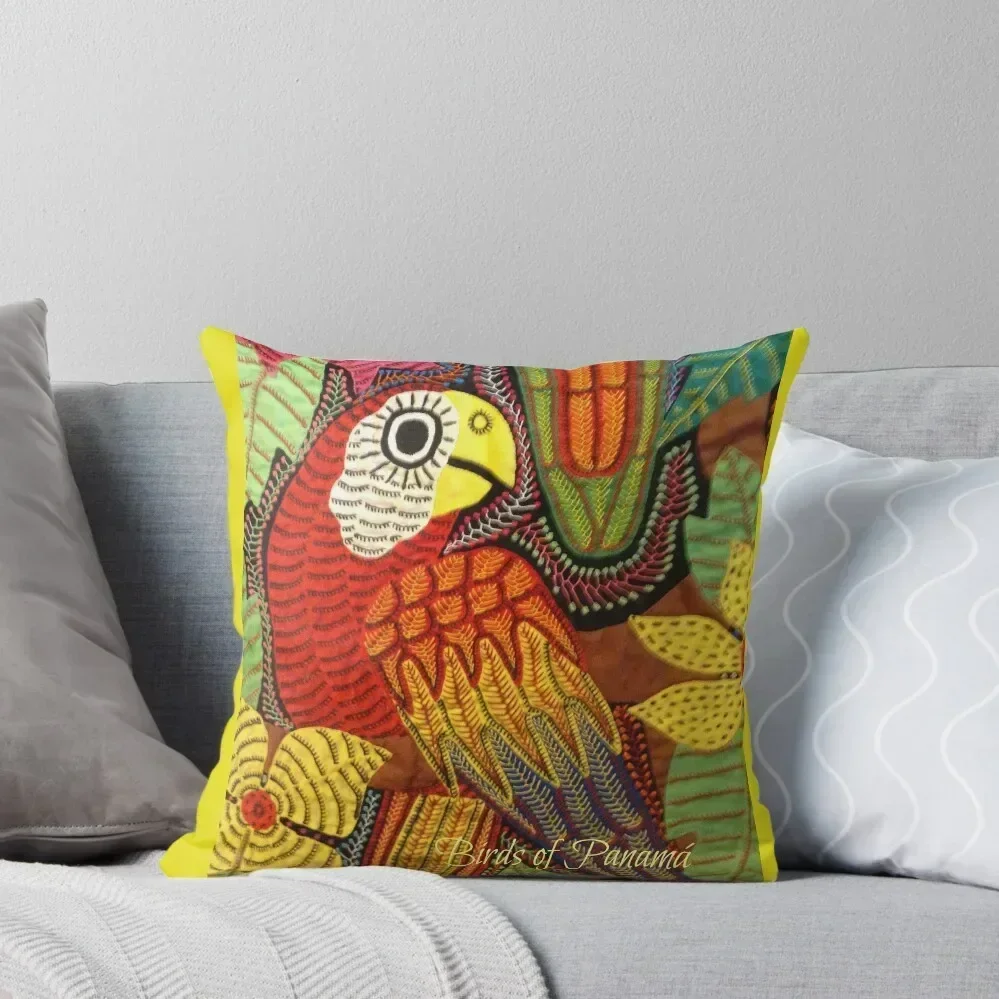 

Birds of Panama Mola Throw Pillow Sitting Cushion christmas pillowcases pillow